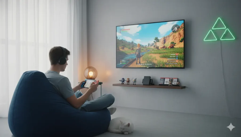 gamer dans son salon