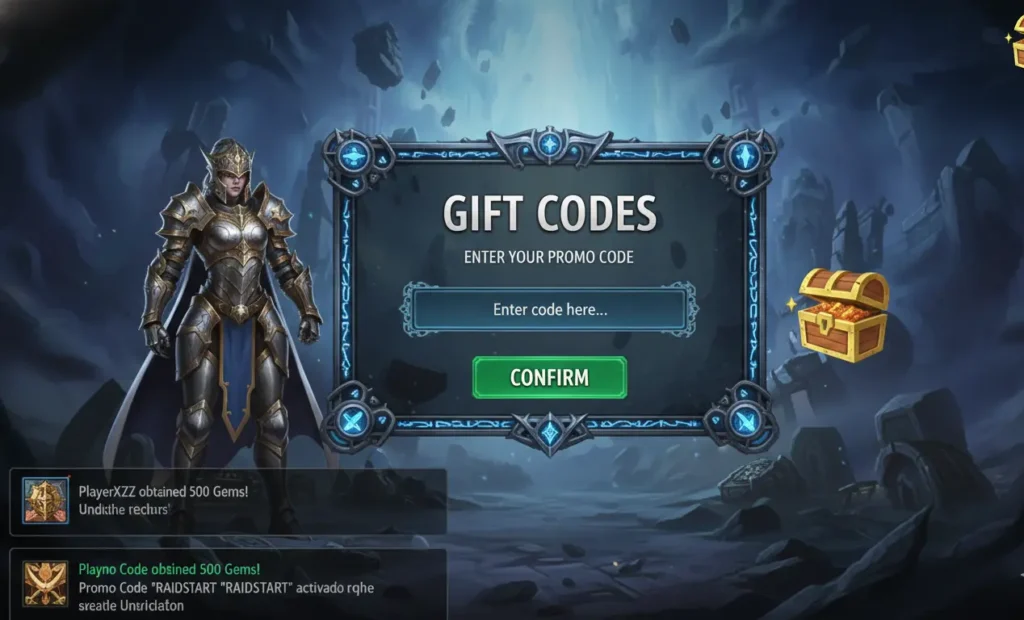 interface de reedem de code