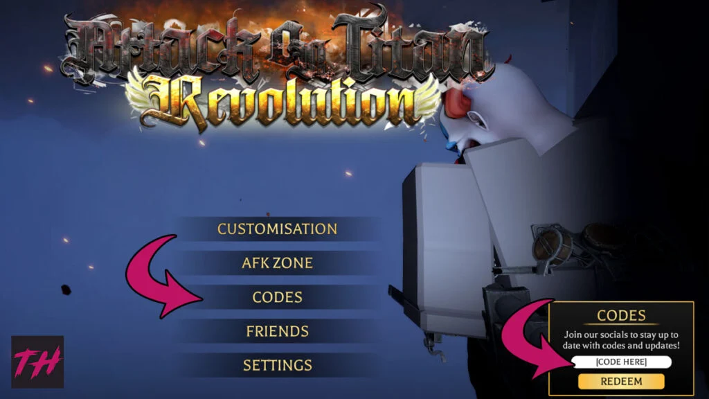 aot revolution code homepage