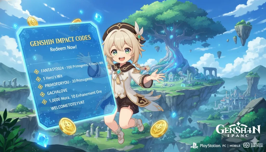 genshin impact code list image