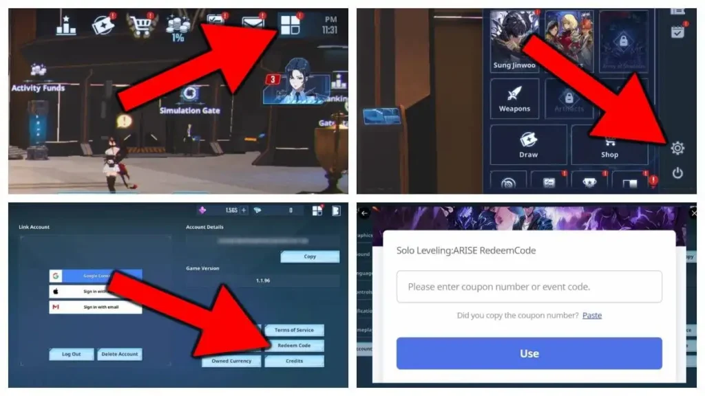 how to reedem solo leveling arise