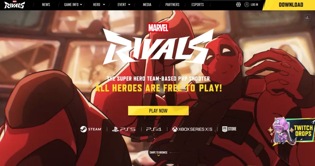 marvel rivals page site
