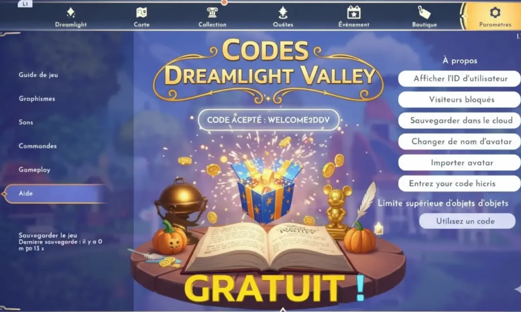 mise en avant Dreamlight Valley codes