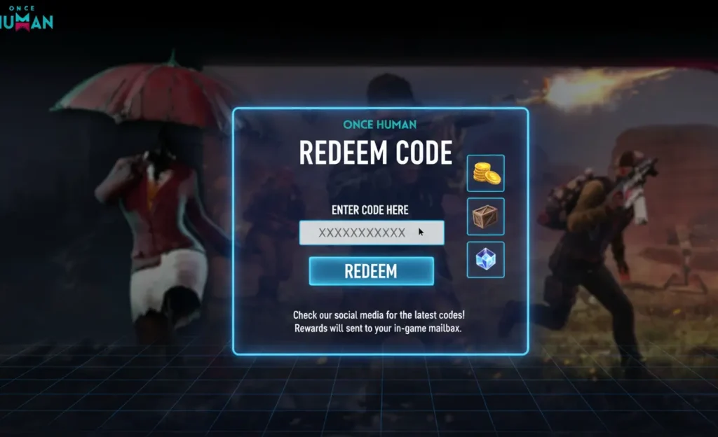 once human redeem code interface