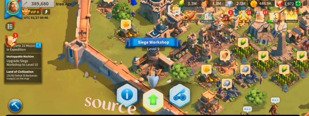 rise of kingdoms ingame interface