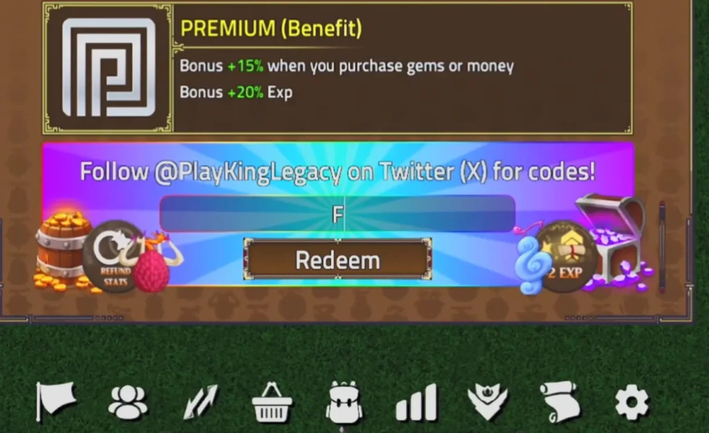 roblox king interface redeem