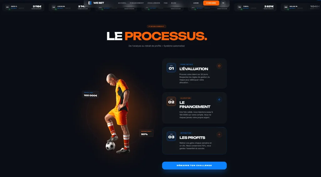 we bet process financement screen